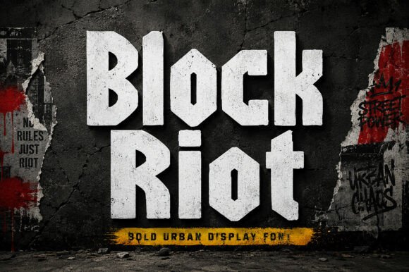 Block Riot: A Bold Display Font for Creative Makers