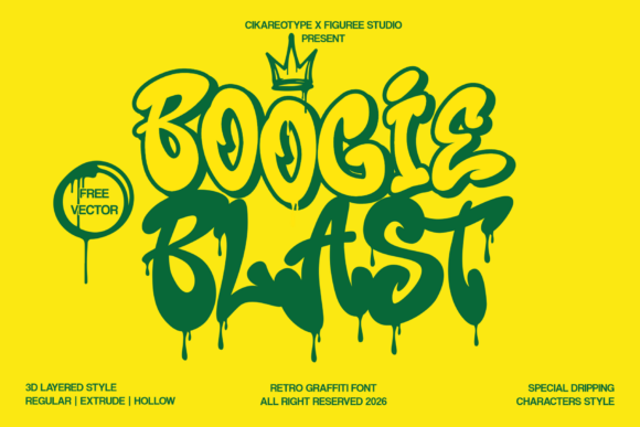 Boogie Blast: A Bouncy Graffiti Font with 90s Soul