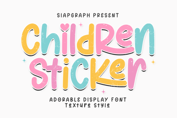 Children Sticker Texture Font for Playful Web Design