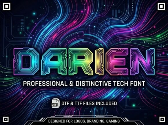Darien: A Cybernetic Display Font for Modern Editorial Design