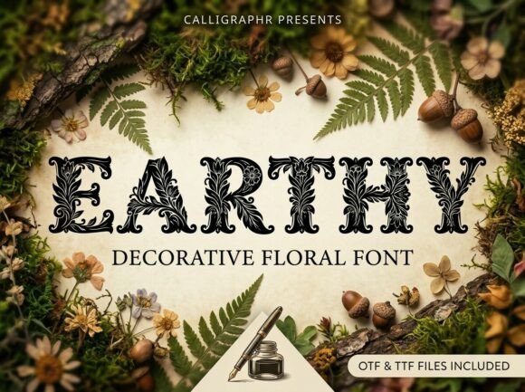 Earthy: A Decorative Floral Font for Romantic Branding