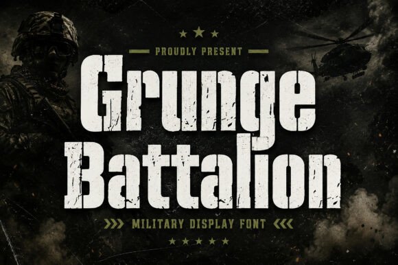 Grunge Battalion: A Rugged Display Font for Bold Branding